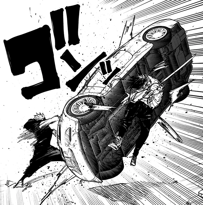 Yuji hits Yuta with a car