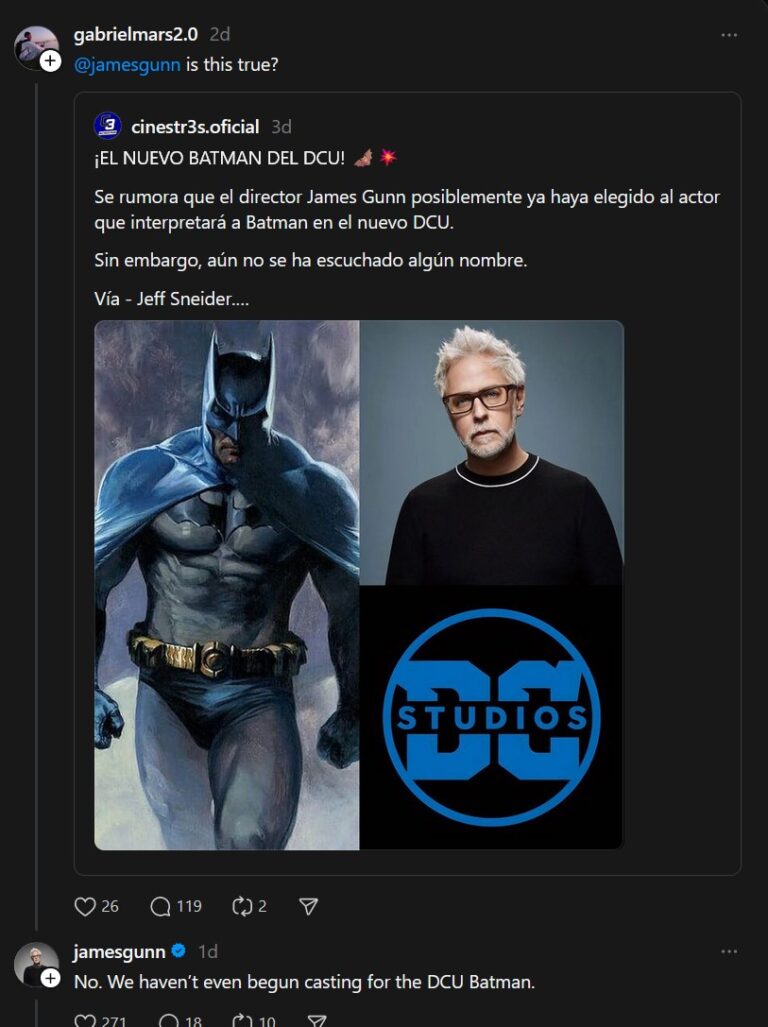 James Gunn Addresses Batman Casting Rumors and Clarifies Clark and ...