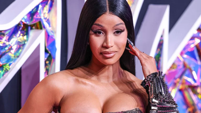 Cardi B Rocks Plunging Black Dress While Facing Breakup Rumors With Stefon Diggs
