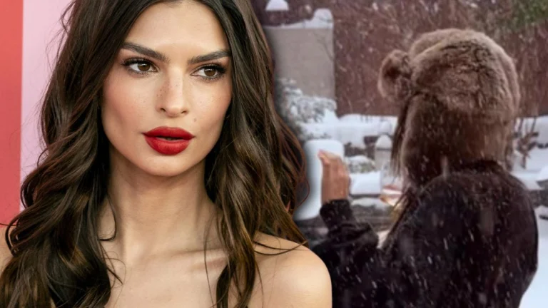 Emily Ratajkowski Sizzles in Tiny Crop Top Against Winter Wonderland