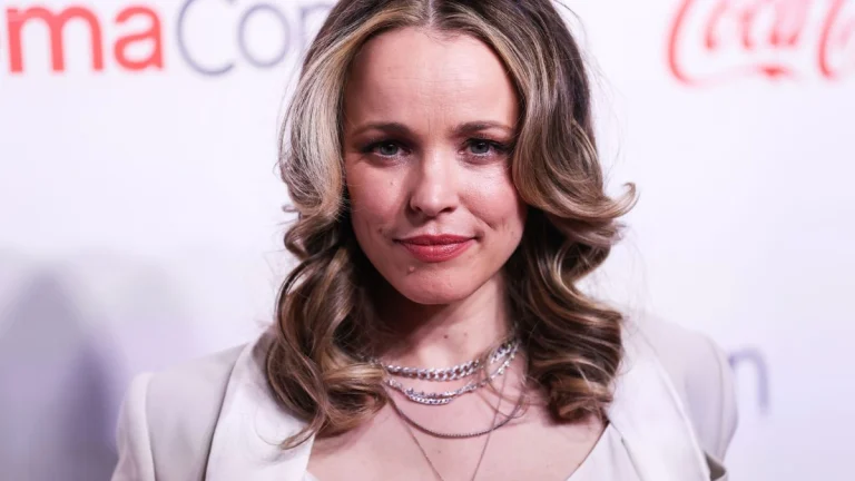Rachel McAdams Stuns in a Curve-Enhancing Bodycon Dress with Ultra-Low Neckline