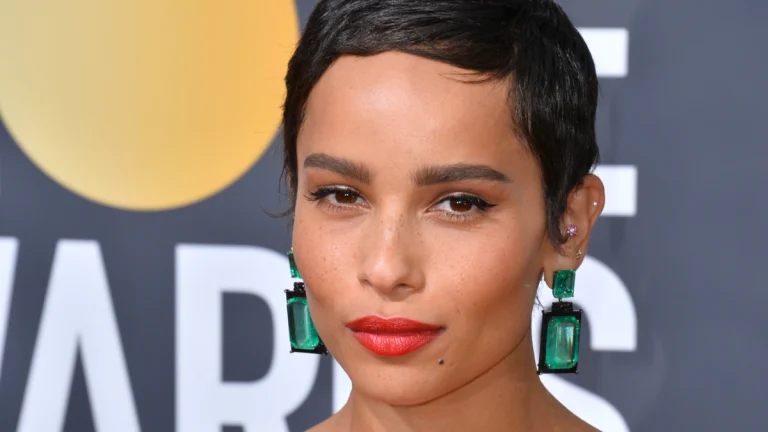 Zoë Kravitz Commands the Spotlight in a Sleek Brown Ensemble at Saint Laurent Fall/Winter Show