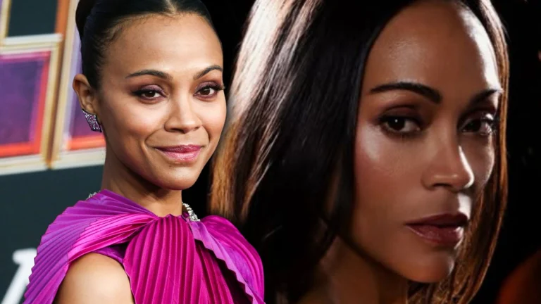 Zoe Saldaña Turns Heads in See-Through Brown Lace Gown in Year-End Instagram Clip