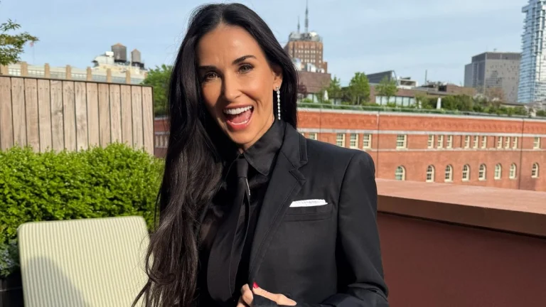 Demi Moore 63 Rocks Sheer Lacey Little Black Dress With Eye-Catching Details