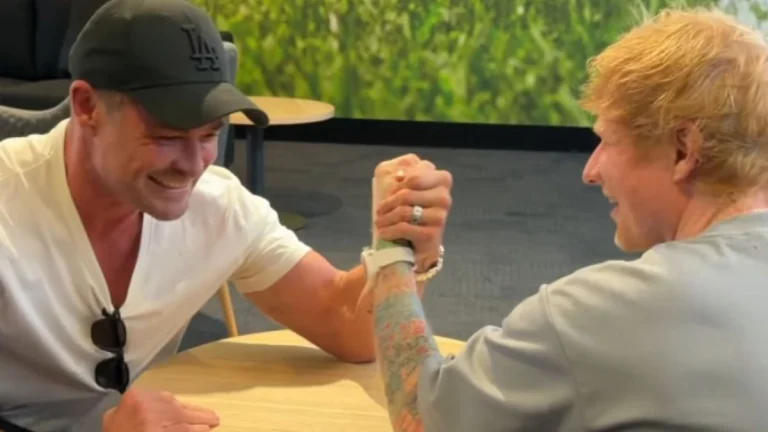 Ed Sheeran Faces Chris Hemsworth in Epic Arm Wrestling Showdown