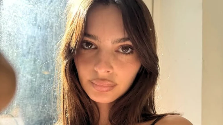 Emily Ratajkowski Turns Heads in Completely Sheer Black Lace Cutout Bra