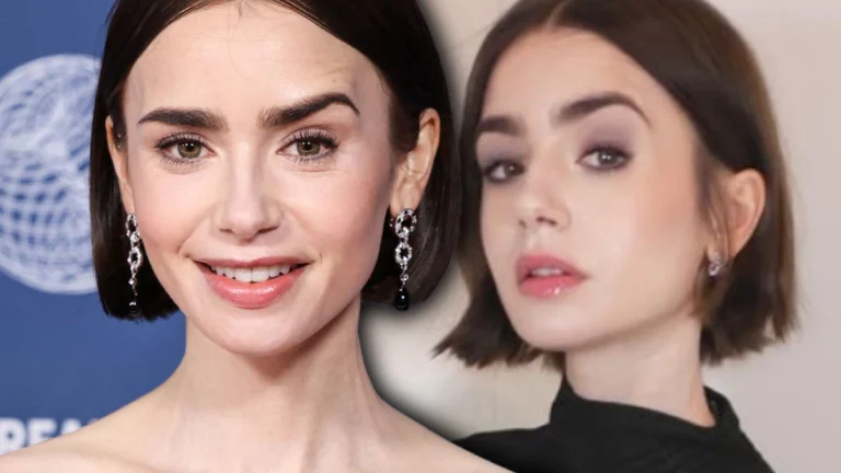 Lily Collins Stuns in Sheer Black Dress Showing Off Every Curve and Lingerie Peek