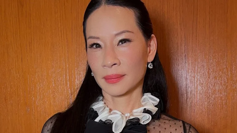 Lucy Liu, 57, Rocks Vibrant Blue Fur Jacket While Working on Peacock Series Superfakes