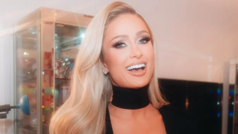 Paris Hilton Steals the Spotlight in Black Beaded Gown at the Grammys