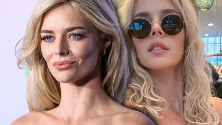 Samara Weaving Turns Heads in a Grey Strapless Dress Throwback That Barely Contains Her Curves