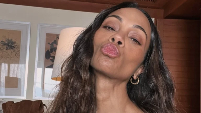 Zoe Saldana, 47, Shows off a Fun Sheer Look in a Stringy Statement Dress
