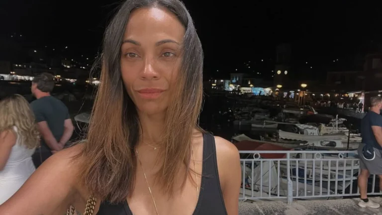 Zoe Saldaña (47) Wows in a Lingerie-Inspired Lace Slip Dress at the 2026 Oscars