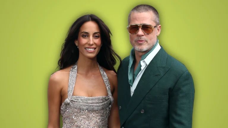 Ines de Ramon Dazzles in Sheer Sage Lace as Brad Pitt Joins Her for a Rare Red Carpet Date